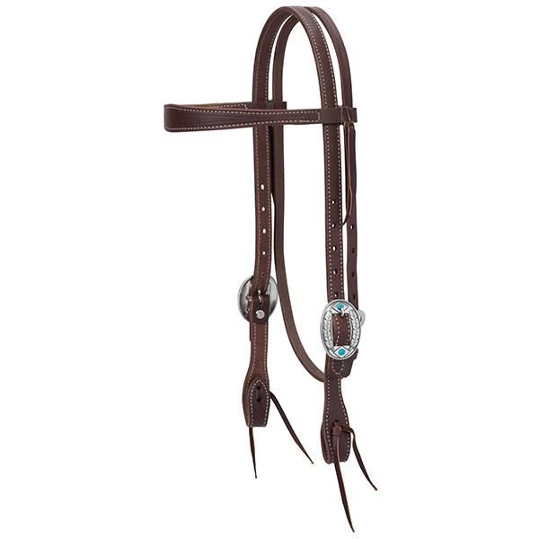Working Tack Feather Designer Hardware Slim Browband Headstall